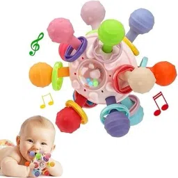 Soft Teeth Rattle Ball Toys,Classic Rattle and Teether Grasping Activity Teether Teether-picture-17