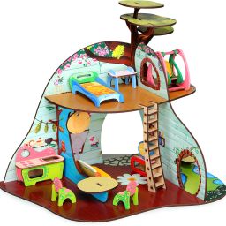 Tree Troopers A Forest Hideout All Side Play DIY Paint Doll House for Girl, Kids-0