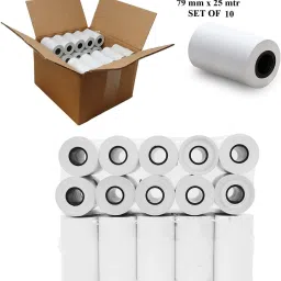 79MM x 25 mtr (3Inch) (55 GSM) Thermal Paper roll Ideal for Billing, POS Machine (TA-POS7925) (Pack of 10 Rolls) (79mm x 25mtr - 10 Rolls) Thermal Cash Register Paper-7