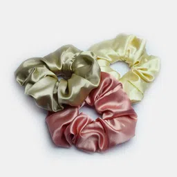 Soho Boho Studio Set Of 3 Multicoloured Satin Ponytail Scrunchies image 4