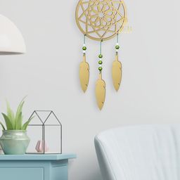 DULI Gold-Toned Wood Dream Catcher Windchimes-47