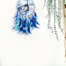 DULI Blue & White Shivji Printed Hanging Dream Catcher Windchimes-image-13