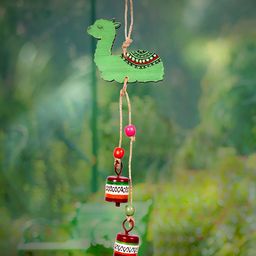 AAKRITI ART CREATIONS Green & Brown Wooden & Metal Windchime-image-24