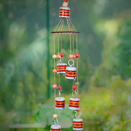 AAKRITI ART CREATIONS Blue & Red Duck Wind Chime-image-58