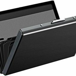 Men & Women Casual Black Aluminium Card Holder-image-53