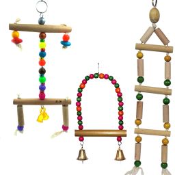 Bird toy Parrot Chewing Toys-Hanging Bell Bird Cage Toys Suitable for Small Parakeets, Cockatiels, Conures, Finches, Budgie, Macaws, Parrots, Love Birds(Combo of 3 Bird chew toy) Wooden Chew Toy For Bird-18