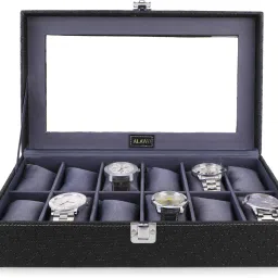 Watch Box Organizer Case 12 slots Watches in Transparent Display PU Leather Watch Box-image-22