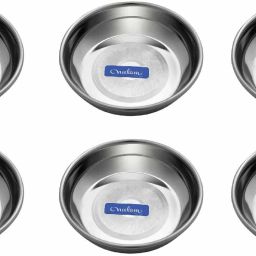 Stainless Steel 6.5 22G Diamond Halwa Plate, 13 cm, Silver, Set of 6 Quarter Plate-image-49