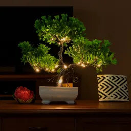 Glowing Artificial Plant Bonsai Tree with LED Fake Plant for Home, Office Décor Bonsai Wild Artificial Plant with Pot-image-58