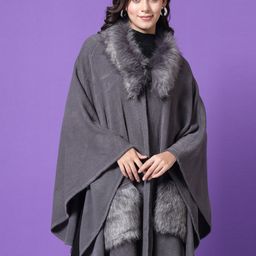 Mafadeny V-Neck Longline Poncho Sweater-image-67
