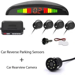 gh generic hub 8 LED Rearview Cam and Set of 4 Car Parking Black Sensor Combo Car Reverse Cam and Sensor_Black Parking Sensor image 5