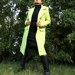 Polyester Solid Coat For Women-image-30