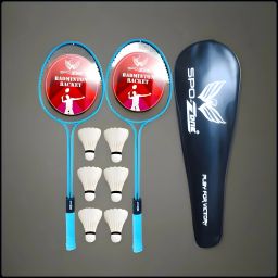Double Badminton Racket Combo Kit Set Of 2 Racquet With Shuttlecock Cover-75 Badminton Kit-image-93