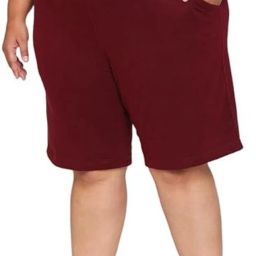 Solid Women Maroon Casual Shorts-image-31
