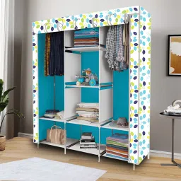 8 Shelf Foldable Collapsible Wardrobe Storage Organizer Almirah Cloth Rack PP Collapsible Wardrobe-image-47