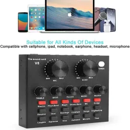 cezo V8 Mixer Bluetooth Audio Amplifier External Sound Card Audio Interface Mixer Powered Sound Mixer image 3