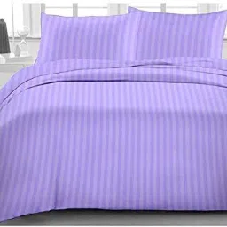300 TC Cotton Queen Striped Flat Bedsheet-image-91