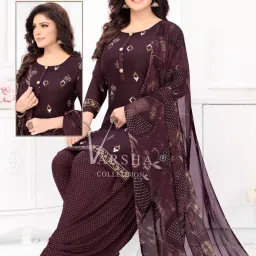 Unstitched Crepe Salwar Suit Material Printed-image-99