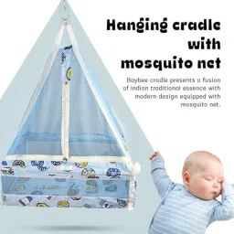Hanging Swing Cradle, Mosquito Net and Spring |Easy to Fix & Strong, 0-12 Months Sleeping Bag-picture-17