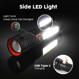 firstlike (ZOOMABLE LED METAL )5 Modes Flashlight, Super Bright Cree with COB Torch image 5