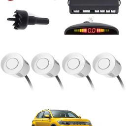 4White Parking Sensor With LED Display Increased Safety For Car-260 Universal 4 White Reverse Parking Sensor With LED Display For Cars-260 Parking Sensor-image-65