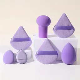 3 Pizza Puff 1 Sponges & 1 Mushroom Puff With 2 Finger Powder Puff Set-image-22