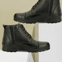 Men's Side Zip Ankle Leather Boots for Police, Commando NCC, Military, Army Boots For Men-picture-10