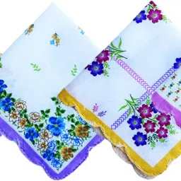 Gopika Leaf Print Multicolor Cotton ["Multicolor"] Handkerchief-image-37