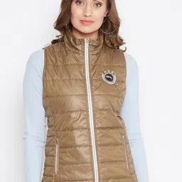 JUMP USA Women Brown Padded Jacket with Patchwork-image-50