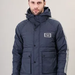 Camey Men Colourblocked Crop Padded Jacket with Patchwork-38
