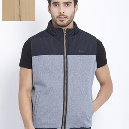 t-base Men Beige Reversible Padded Jacket with Patchwork-image-10