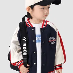 LULU & SKY Boys Crop Varsity Jacket with Patchwork-image-35