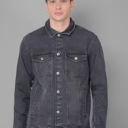 Canary London Washed Spread Collar Denim Jacket-image-47