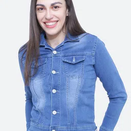 FCK-3 Women Washed Crop Denim Jacket-38