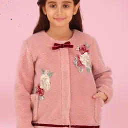CUTECUMBER Girls Collarless Self Design Casual Parka Jacket-picture-33