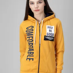 BAESD Typography Printed Hooded Fleece Bomber Jacket-image-85