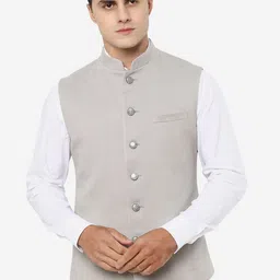 Greenfibre Mandarin Collar Sleeveless Nehru Jackets-image-24