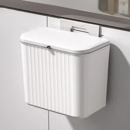 Hanging Kitchen Trash Can With Lid, Double-Sided Open Lid Design-7 Ltr Plastic Dustbin-picture-0