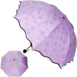 3Fold Chang Secret Blossoms Occur with Water Magic flower Print for UV, Sun&Rain Umbrella-image-48