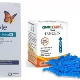 Wellstar NEO H 100 Test Strip and ambitech Glucometer Lancets-21