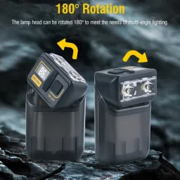 linist Mini Flashlight with Clip Digital Power Display Rechargeable Flash Light Torch image 2