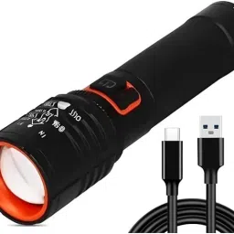 Metal Led Light Long Range 1000 Meter|1 Km High Powers Zoomable & Type-C Torch Torch-picture-23