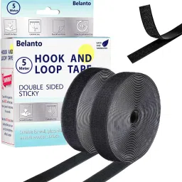 Self-Adhesive Hook&Loop Tape,Mosquito net Mounting, Office use Tape (5M x 25mm) Stick-on Velcro-32