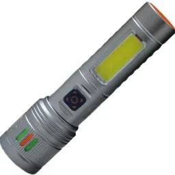 Metal Led Torch Light Long Range 2 Km With Type C Charging & 6 in 1 Functions 8 hrs Torch Emergency Light-0