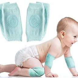 Baby Knee and Elbow Toddlers, Girls, Boys | Infant Pads for Baby Crawling | Unisex Anti-Slip Protective Cushion for Kids | Safety Leg Warm Accessories Blue Baby Knee Pads-0