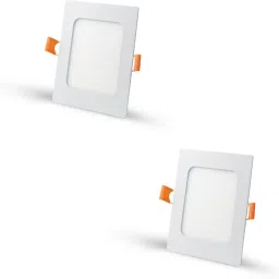 6 Watt Ultra Slim White Led Super Bright Panel Light Square Shape Conceal POP Light (Pack of 02) Recessed Ceiling Lamp-11