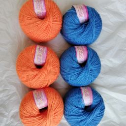 VARDHMAN BABY SOFT YARN - 3 BALL ORANGE AND 3 BALL BLUE (6 BALL-150 GM)-image-24