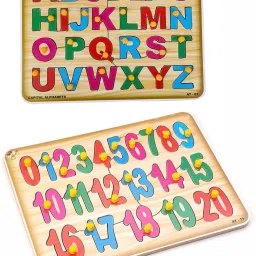 English Capital Alphabets & Number 1 - 20 Wooden Puzzle-19