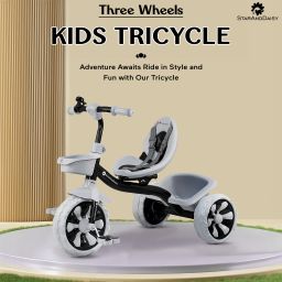staranddaisy Kids Tricycle Ride on with bell , Dual Storage Basket & 360° Rotating Handlebar Tricycle image 2