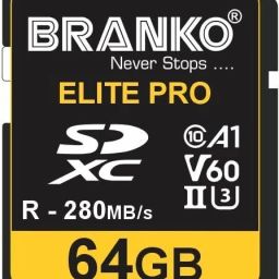 Branko Elite Pro Memory Card for Photo Video Music Voice File DSLR Camera DSC Camcorder 64 GB SDXC Class 10 280 MB/sMemory Card-17